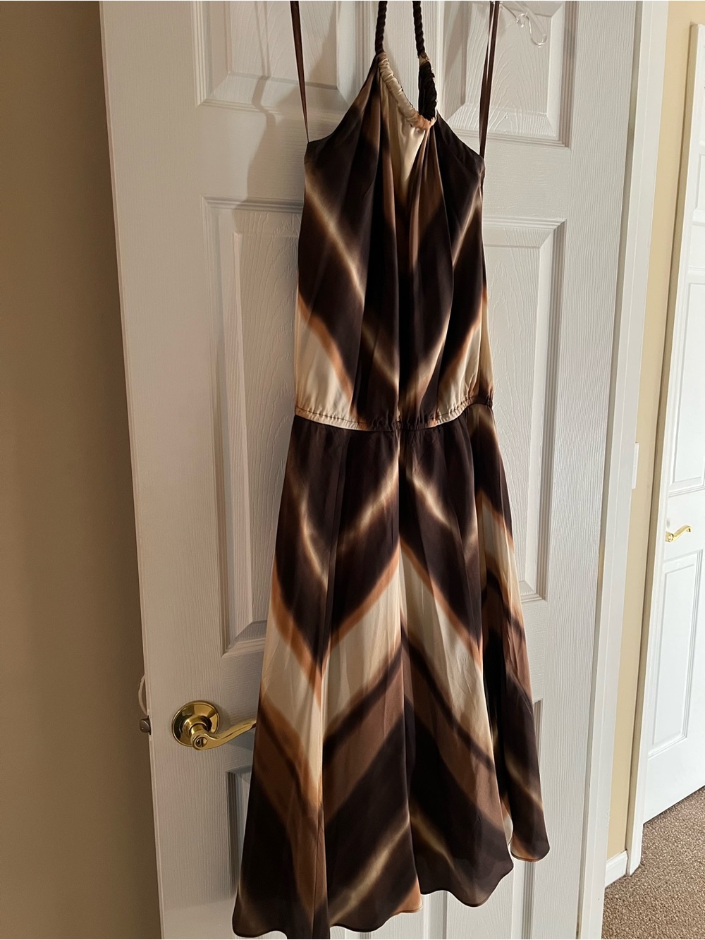 Banana Republic Brown Chevron Maxi Dress
